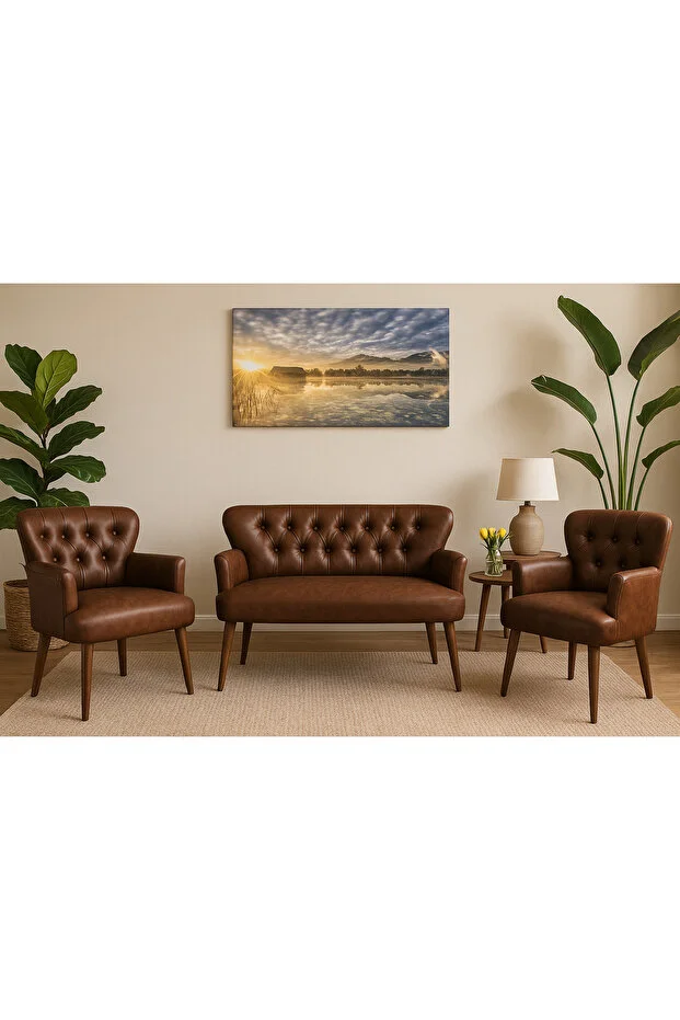 Deri Chester Tarz Koltuk Takımı